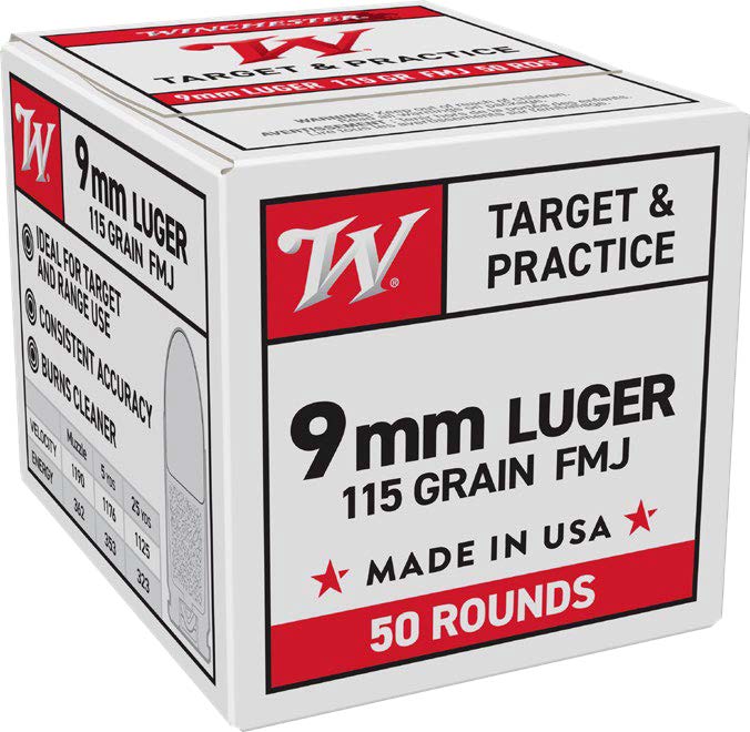 WIN USA 9MM 115GR FMJ 50/20 - Ammunition